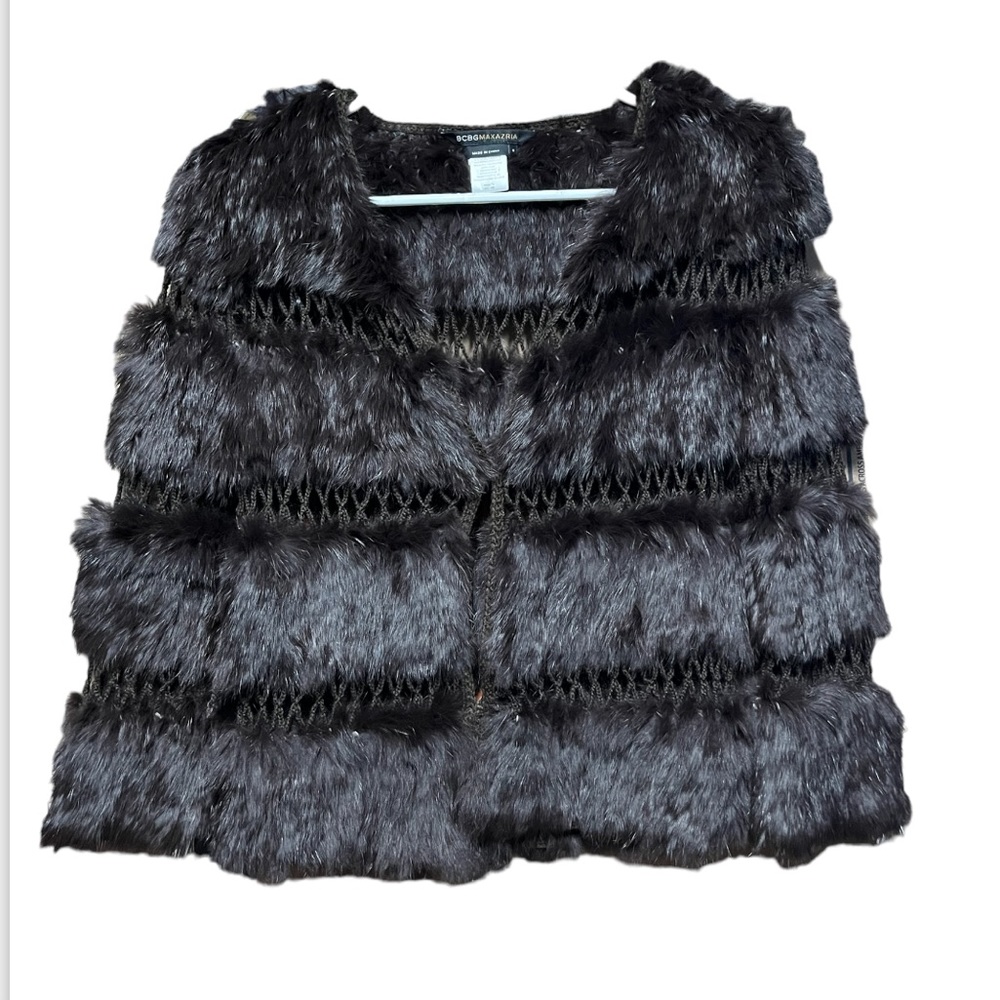 BCBGMaxazaria Rabbit Fur/Wool Coat Women’s S
